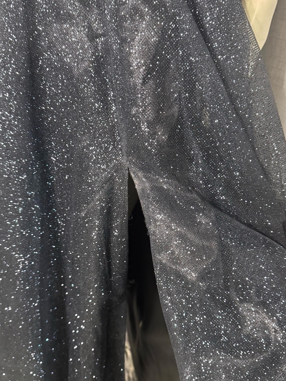 Charcoal Sparkly Corset Gown - Tie Back Dress with Long Train - Picture 4 of 11